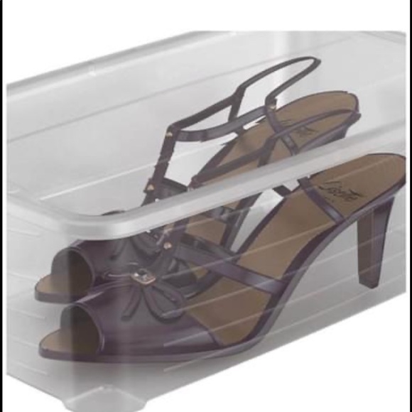 Set of 8 plastic shoe containers with lids - Picture 3 of 3